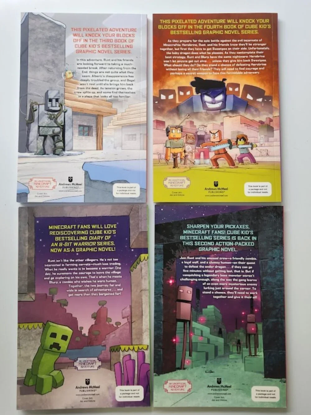 NEW Minecraft Book Bundle Diary of an 8-Bit Warrior Graphic Novel Comic Books Cu